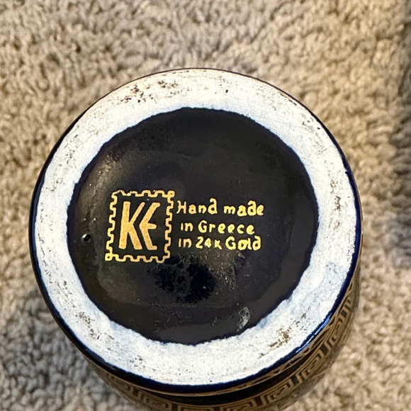 Classic Navy and Gold Greek-Inspired Vase Duo 24K - Picture 2 of 2